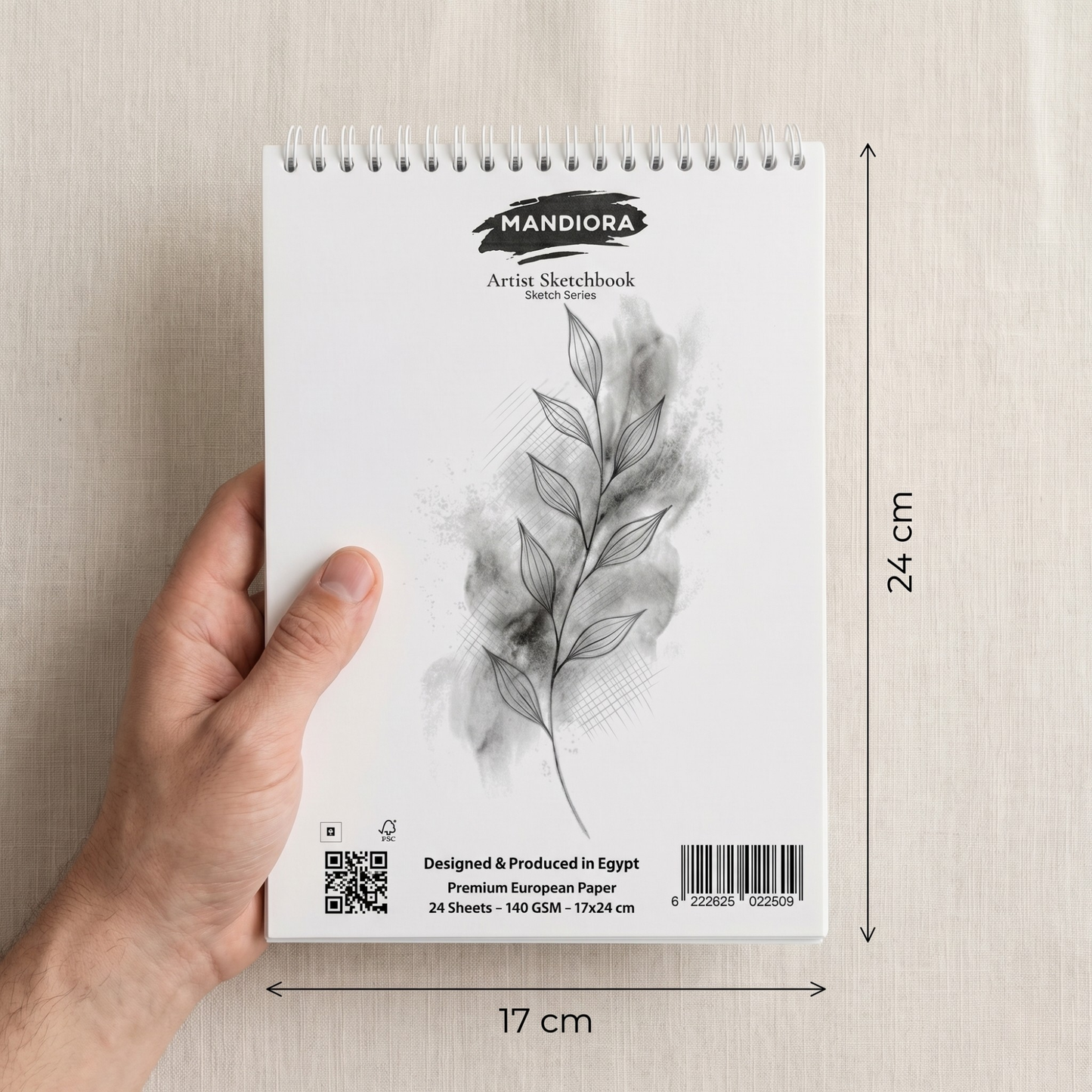 Mandiora Artist Sketchbook – 17 × 24 cm –Portrait– 140 GSM (Drawing)