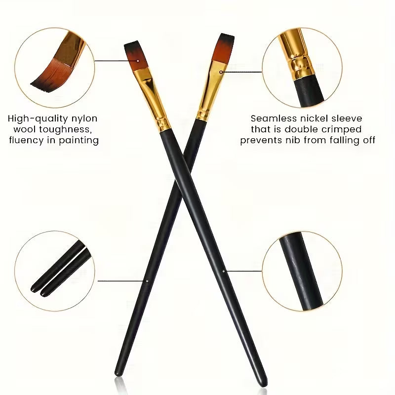 Keep Smiling Artist Brush Set - Mixed Assorted Shapes (A6308)