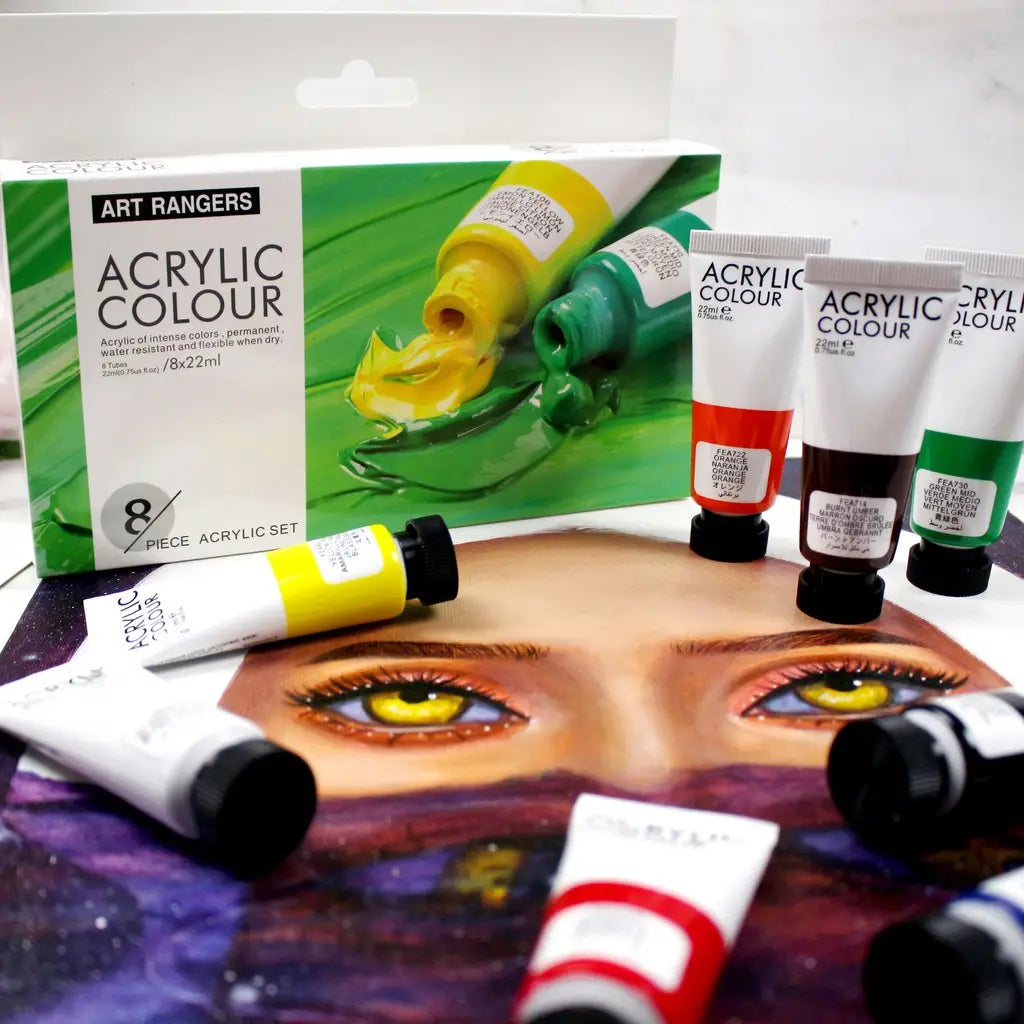 Art Rangers Acrylic Colour Set 8 Colors 22ml | Artist Painting & Craft Kit