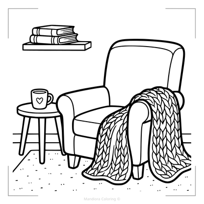 Where Cozy Lives | Relaxing Cozy Home Coloring Book | Mandiora