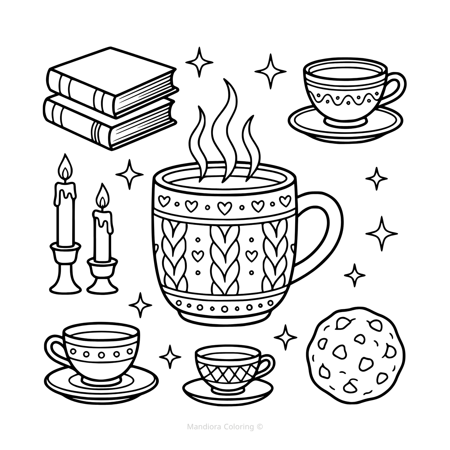 Cozy Patterns Coloring Book | Relaxing & Stress Relief Designs | Mandiora