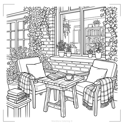 Cozy Outdoor Escapes Coloring Book | Relaxing Nature Coloring Book | Mandiora