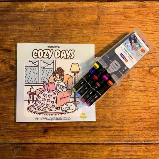 Bundle: Coloring Book + 12 Markers