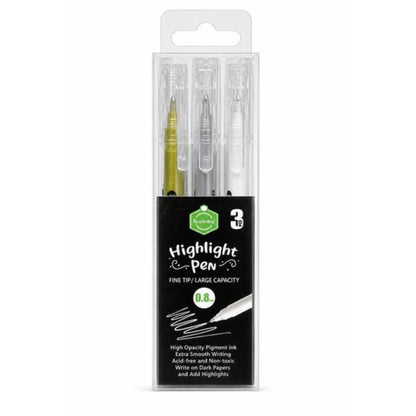 Keep Smiling 3-Piece Highlight Pen Set (0.8mm)