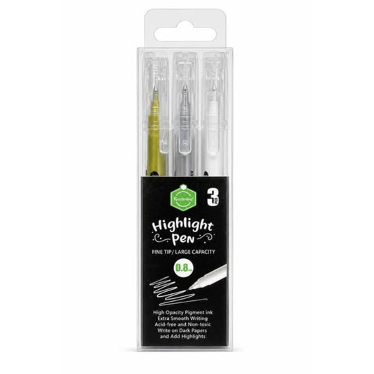 Keep Smiling 3-Piece Highlight Pen Set (0.8mm)
