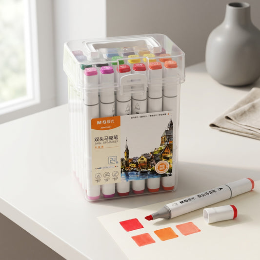 M&G Dual Tip Markers | 24 Colors for Smooth & Creative Coloring