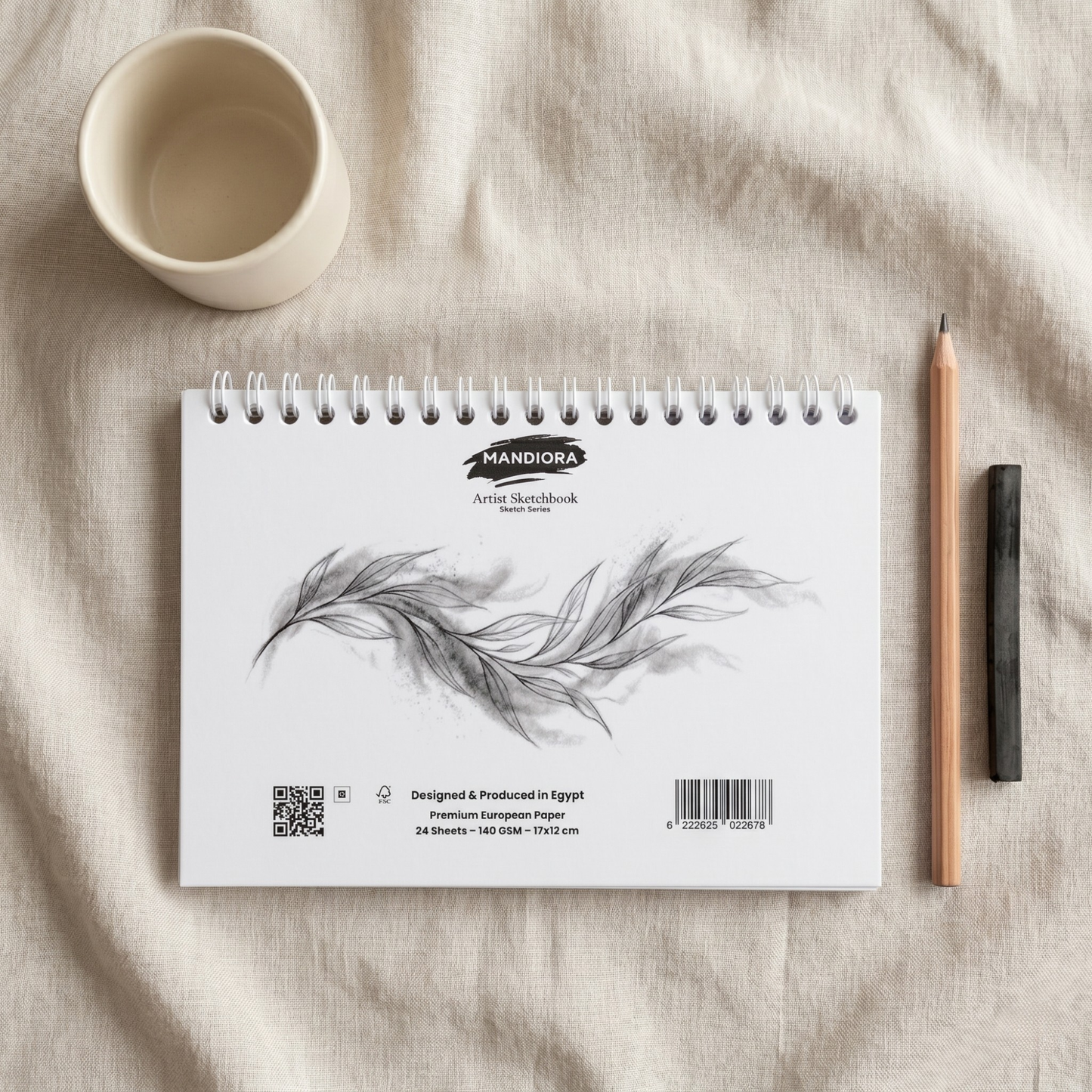 Mandiora Artist Sketchbook – 17 × 12 cm –Landscape– 140 GSM (Drawing)