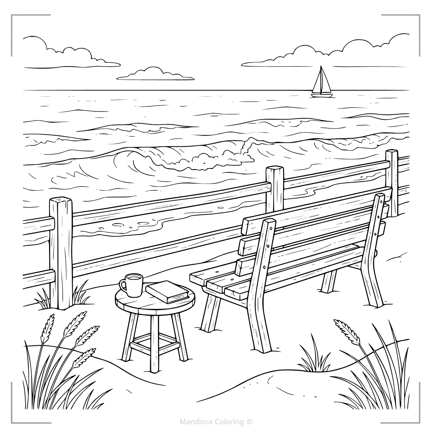 Cozy Outdoor Escapes Coloring Book | Relaxing Nature Coloring Book | Mandiora