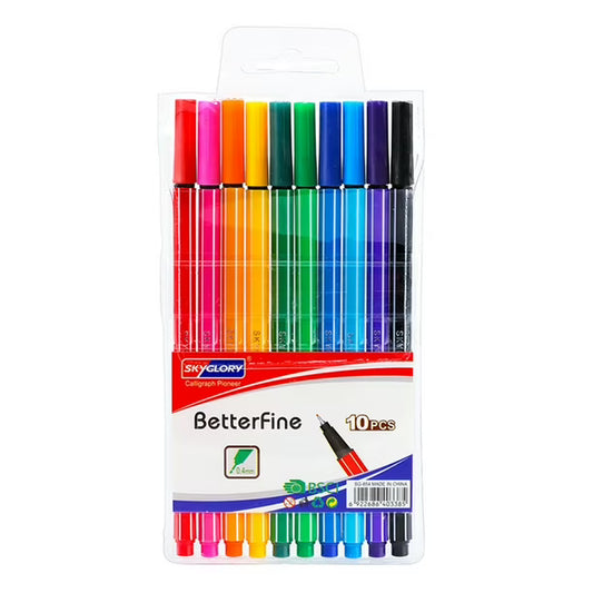 Skyglory Calligraph Pioneer Betterfine Fineliner Pen Set - 10 Pieces (SG-854B)