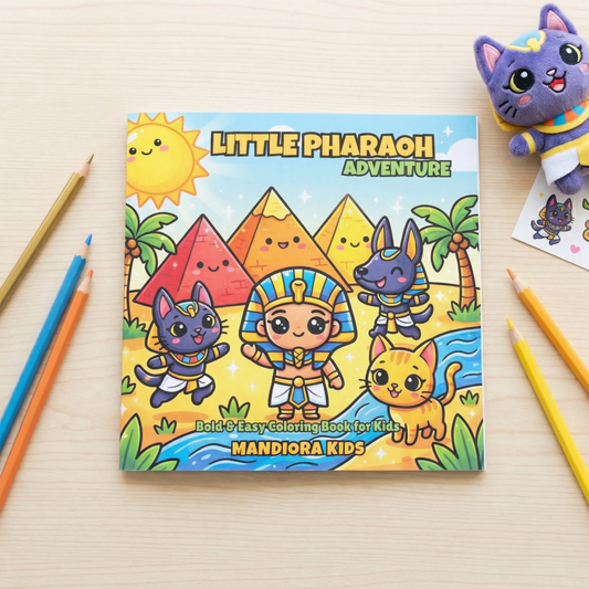 Little Pharaoh Adventure Kids Coloring Book | Fun & Easy Coloring Book for Kids | Mandiora