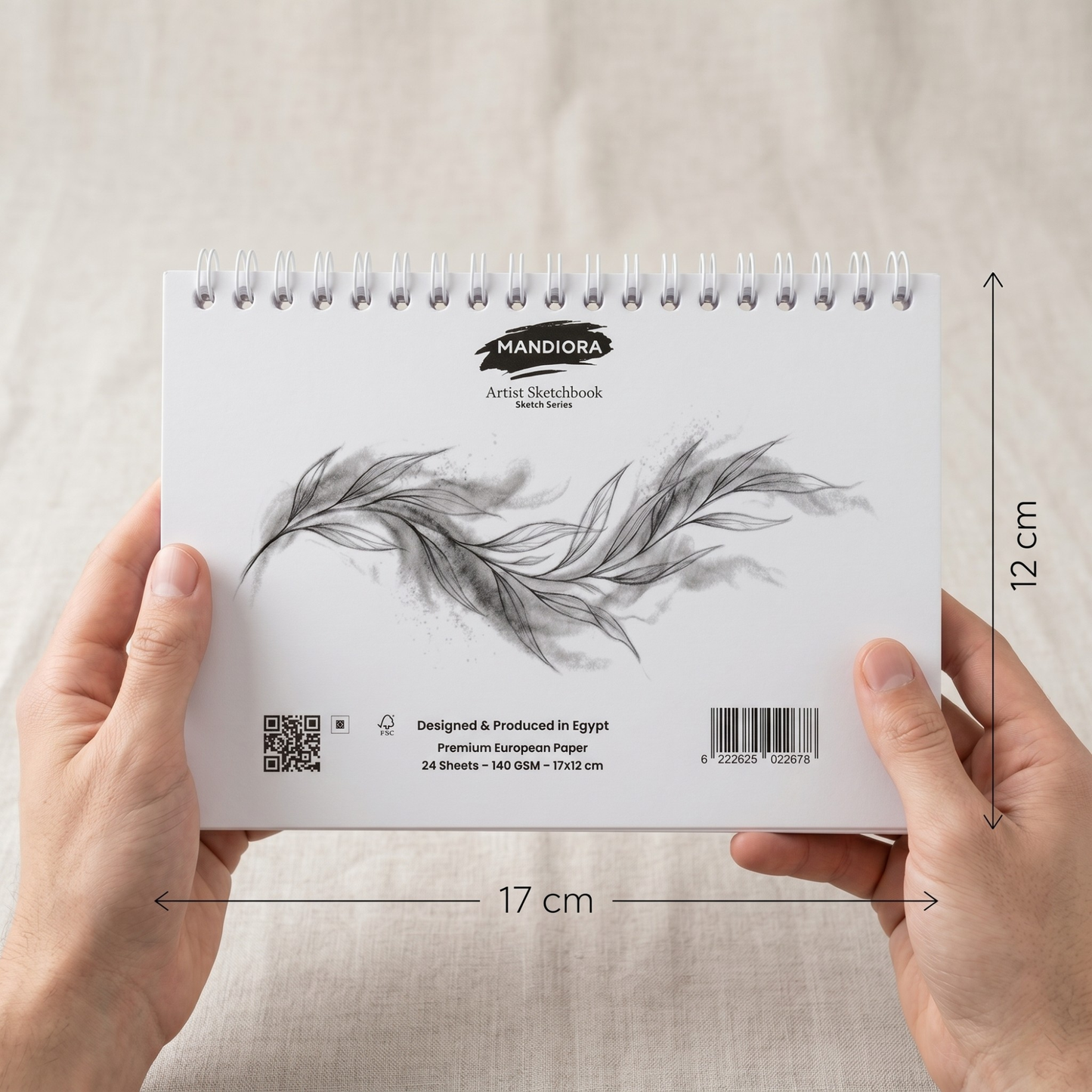 Mandiora Artist Sketchbook – 17 × 12 cm –Landscape– 140 GSM (Drawing)
