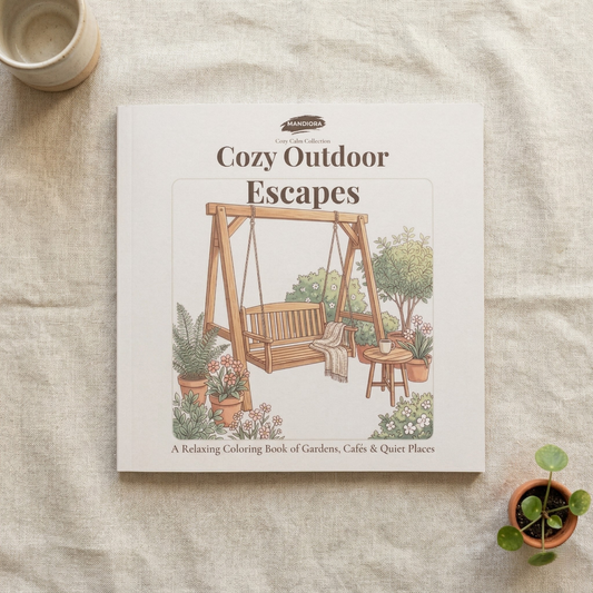 Cozy Outdoor Escapes | كتاب تلوين للاسترخاء مستوحى من الطبيعة | مانديورا