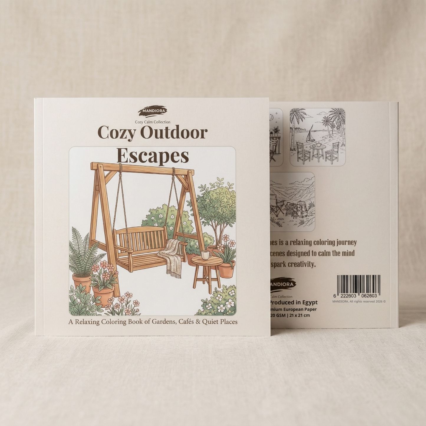 Cozy Outdoor Escapes Coloring Book | Relaxing Nature Coloring Book | Mandiora