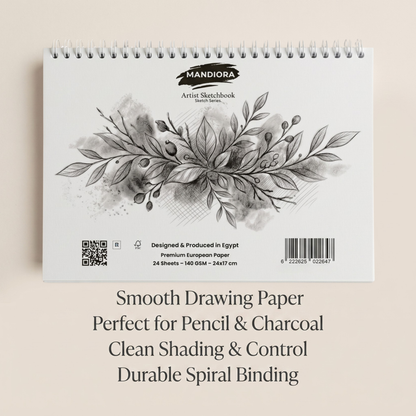 Mandiora Artist Sketchbook – 24 × 17 cm –Landscape– 140 GSM (Drawing)