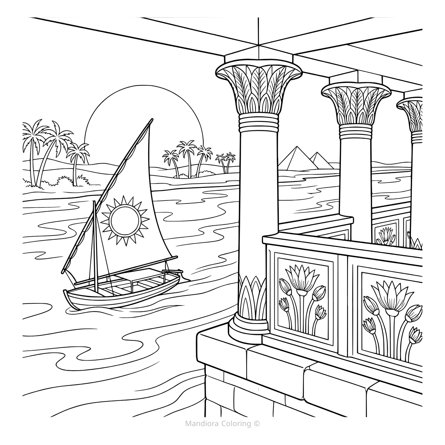 Eternal Egypt | Ancient Egypt Relaxing Coloring Book | Mandiora