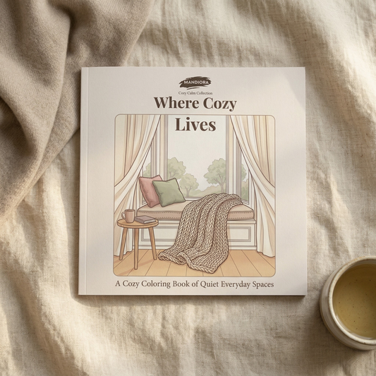 Where Cozy Lives | Relaxing Cozy Home Coloring Book | Mandiora