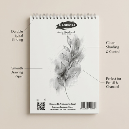 Mandiora Artist Sketchbook – 17 × 24 cm –Portrait– 140 GSM (Drawing)