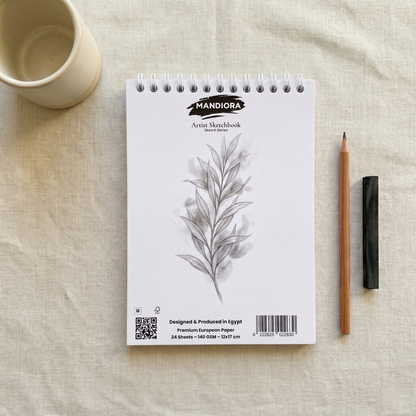 Mandiora Artist Sketchbook – 12 × 17 cm –Portrait– 140 GSM (Drawing)