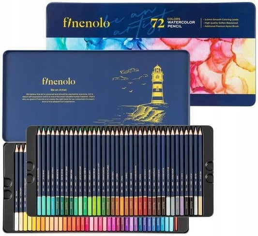 Deli Finenolo Watercolour Pencils with Metal Case, 72 Colors