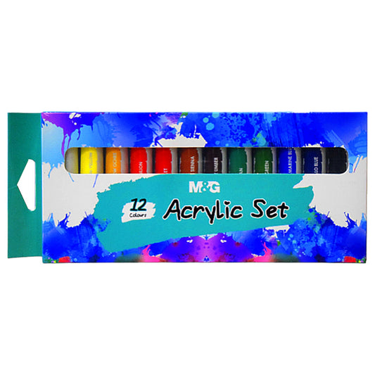 M&G 12 Colors Acrylic Paint Set 12ml