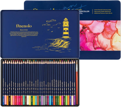 Deli Finenolo Watercolor Pencils Set 36 Colors | Artist Colored Pencil
