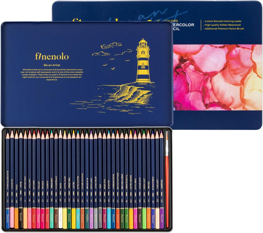 Deli Finenolo Watercolor Pencils Set 36 Colors | Artist Colored Pencil