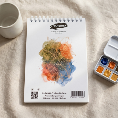 Mandiora دفتر اسكتش – 12 × 17 سم – طولى – 220 جرام (متعدد الاستخدام)