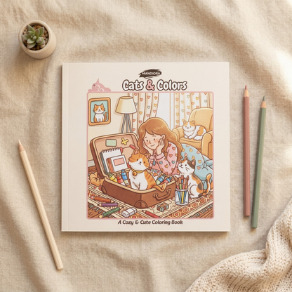 Cats & Colors | Cozy Cute Relaxing Coloring Book | Mandiora