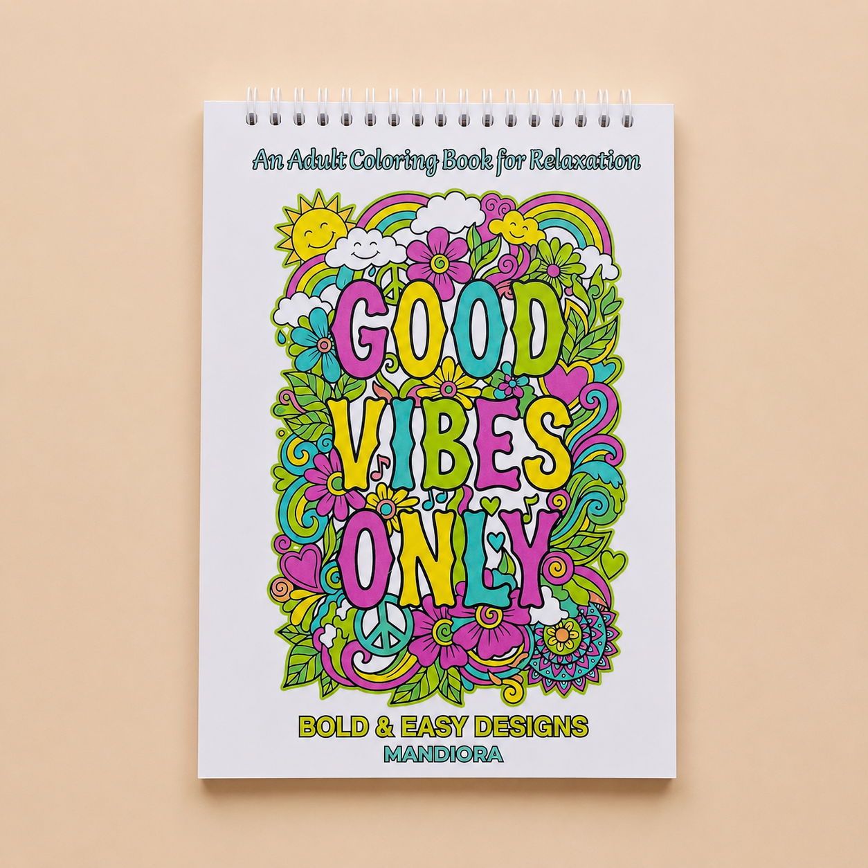Good Vibes Only | كتاب تلوين عبارات إيجابية للاسترخاء | مانديورا