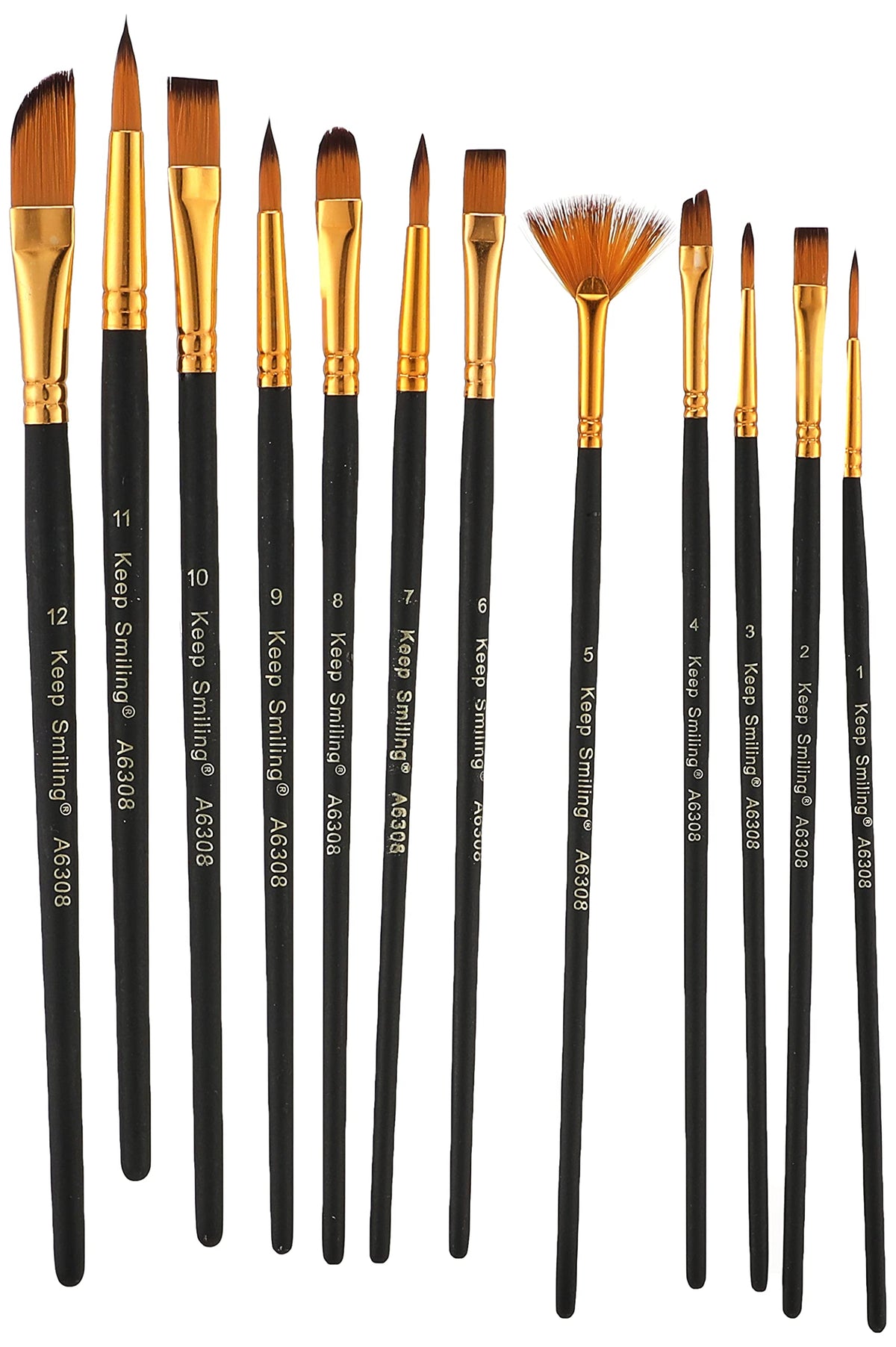 Keep Smiling Artist Brush Set - Mixed Assorted Shapes (A6308)