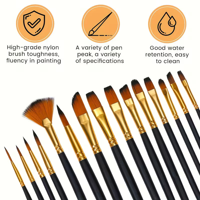 Keep Smiling Artist Brush Set - Mixed Assorted Shapes (A6308)