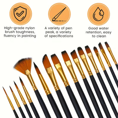 Keep Smiling Artist Brush Set - Mixed Assorted Shapes (A6308)