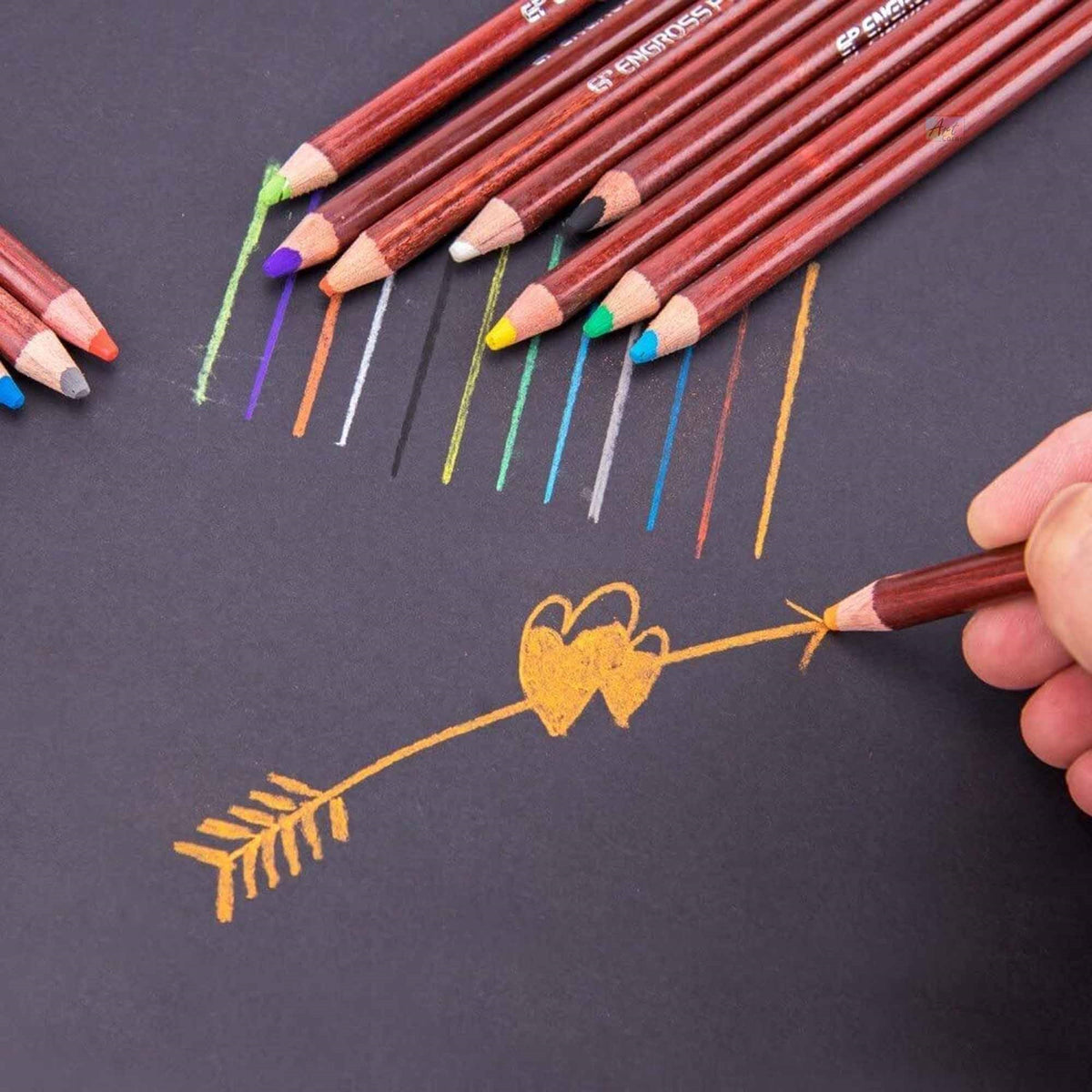 Keep Smiling 12-Color Soft Pastel Pencils Set (TB-1020)