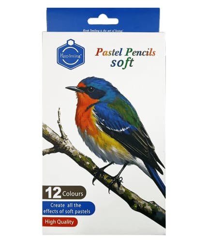 Keep Smiling 12-Color Soft Pastel Pencils Set (TB-1020)