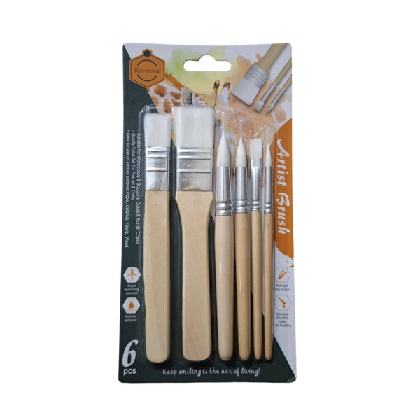 Keep Smiling 6-Piece Artist Brush Set (A6325B)