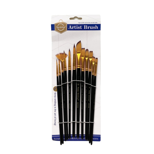 Keep Smiling Artist Brush Set - Mixed Assorted Shapes (A6308)
