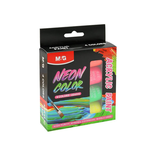 M&G 4 Colors Neon Acrylic Paint Set (22ml)
