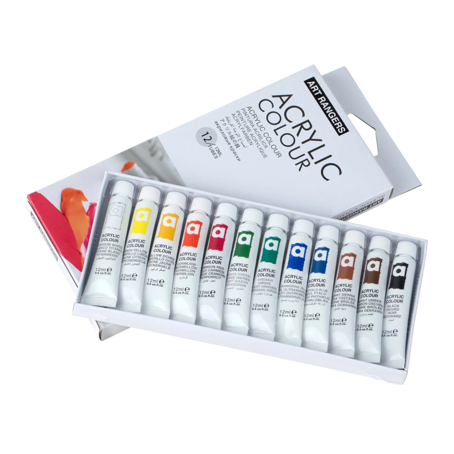 Art Rangers Acrylic Colour Set 12 Colors 12ml | Artist Painting & Craft Kit