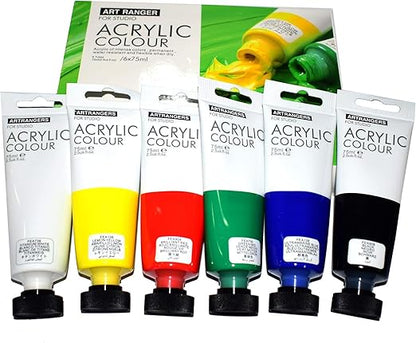 Art Rangers Acrylic Colour Set 6 Colors 75ml | Artist Painting & Craft Kit
