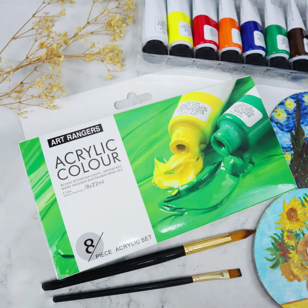 Art Rangers Acrylic Colour Set 8 Colors 22ml | Artist Painting & Craft Kit