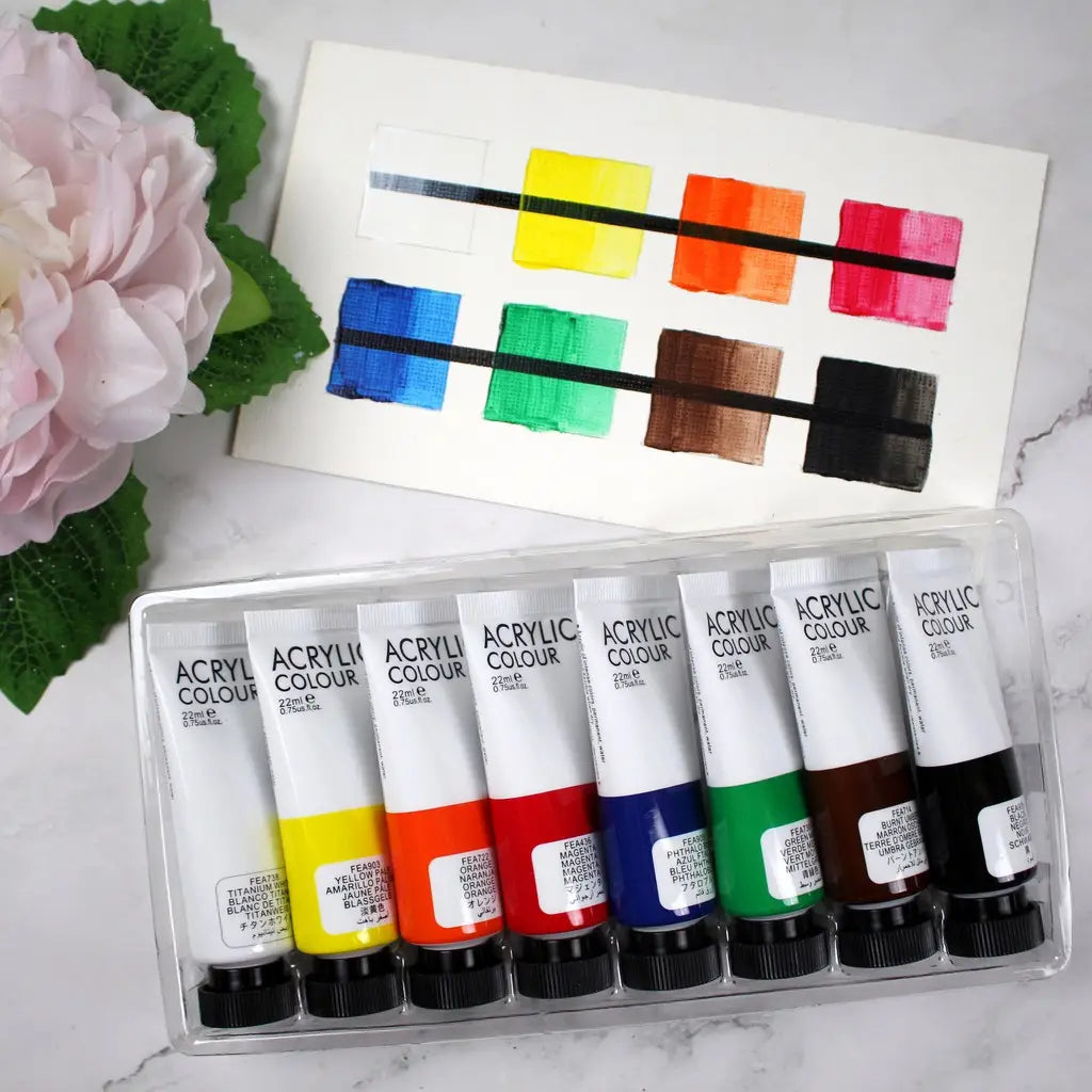 Art Rangers Acrylic Colour Set 8 Colors 22ml | Artist Painting & Craft Kit