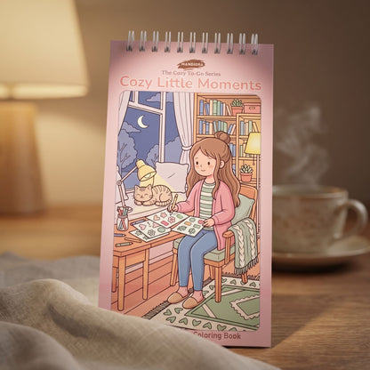 Cozy Little Moments | Pocket Size Relaxing Coloring Book | Mandiora