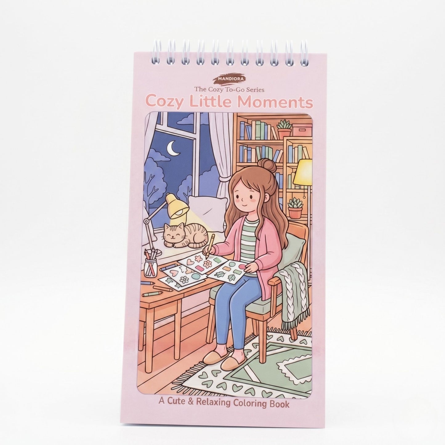 Cozy Little Moments | Pocket Size Relaxing Coloring Book | Mandiora