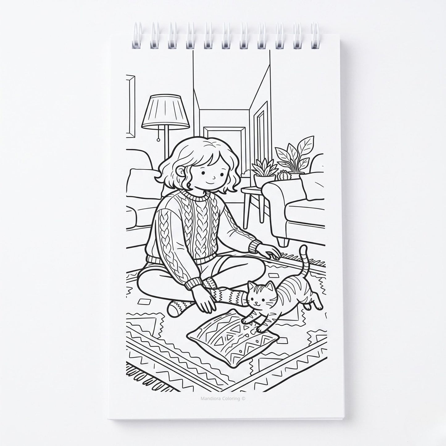 Cozy Little Moments | Pocket Size Relaxing Coloring Book | Mandiora