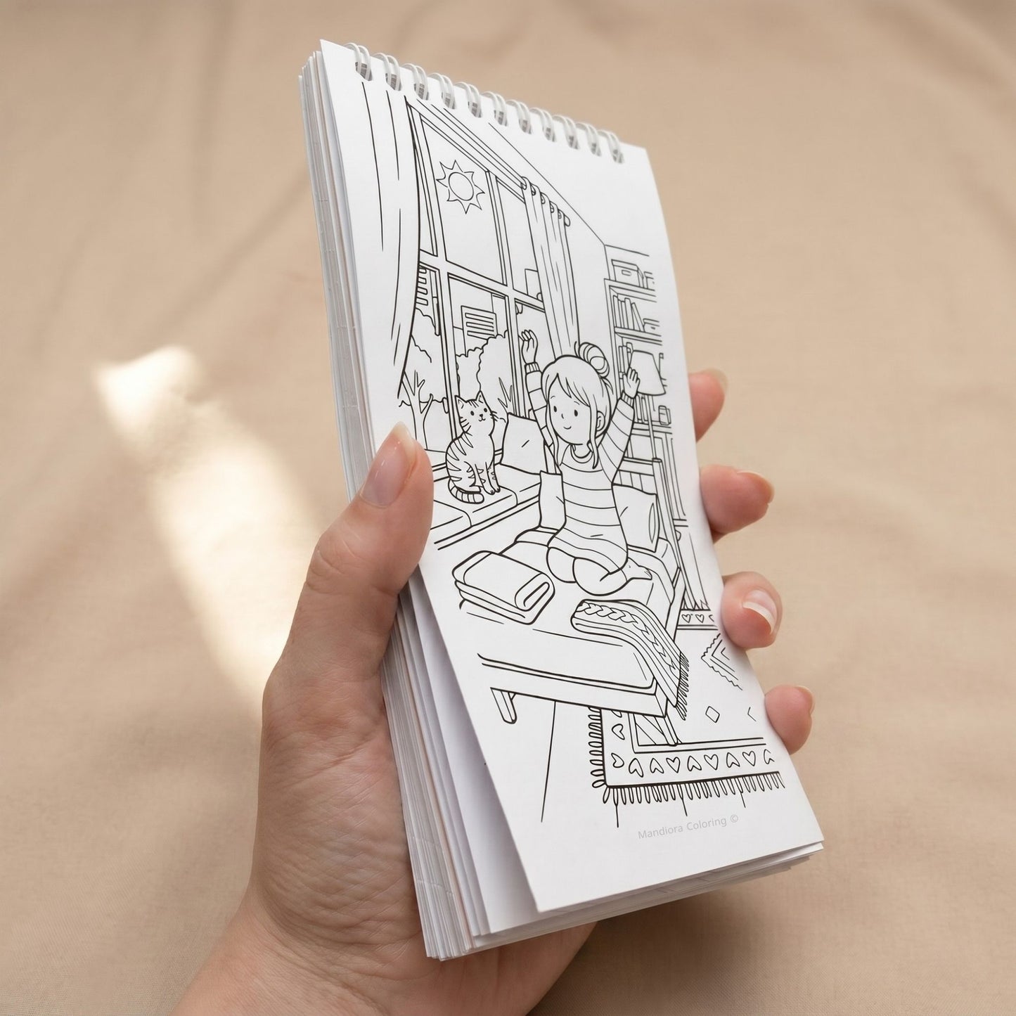 Cozy Little Moments | Pocket Size Relaxing Coloring Book | Mandiora