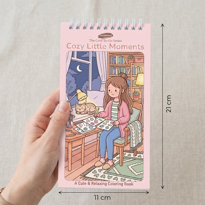 Cozy Little Moments | Pocket Size Relaxing Coloring Book | Mandiora