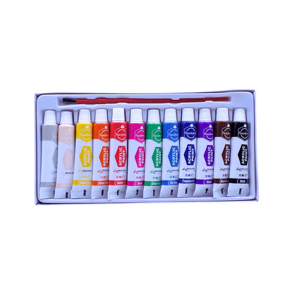 Keep Smiling Acrylic Paint Set 12 Colors 12ml | Artist Painting & Craft Kit | 7112A