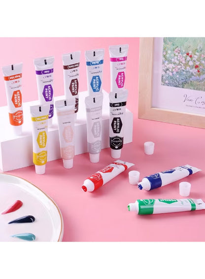 Keep Smiling Acrylic Paint Set 12 Colors 12ml | Artist Painting & Craft Kit | 7112A