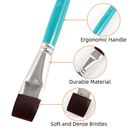 Keep Smiling Artist Brush Set 12 Pieces | Professional Paint Brushes A6613