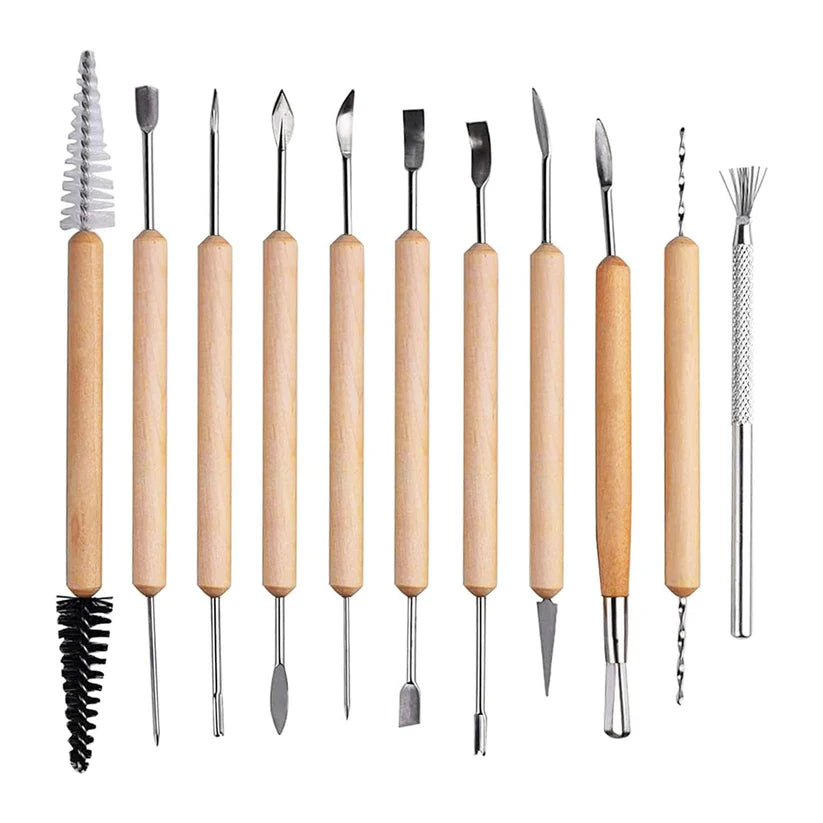 Keep Smiling Clay Tool Set 11 Pieces | Pottery, Polymer Clay & Ceramic Sculpting Tools